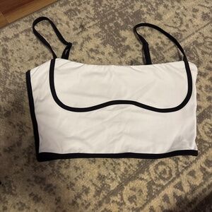 Black and white contrast work out top